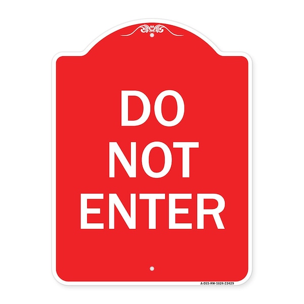 Signmission Designer Series Parking Lot Do Not Enter, Red & White Aluminum Sign, 18" x 24", RW-1824-23429 A-DES-RW-1824-23429 - main